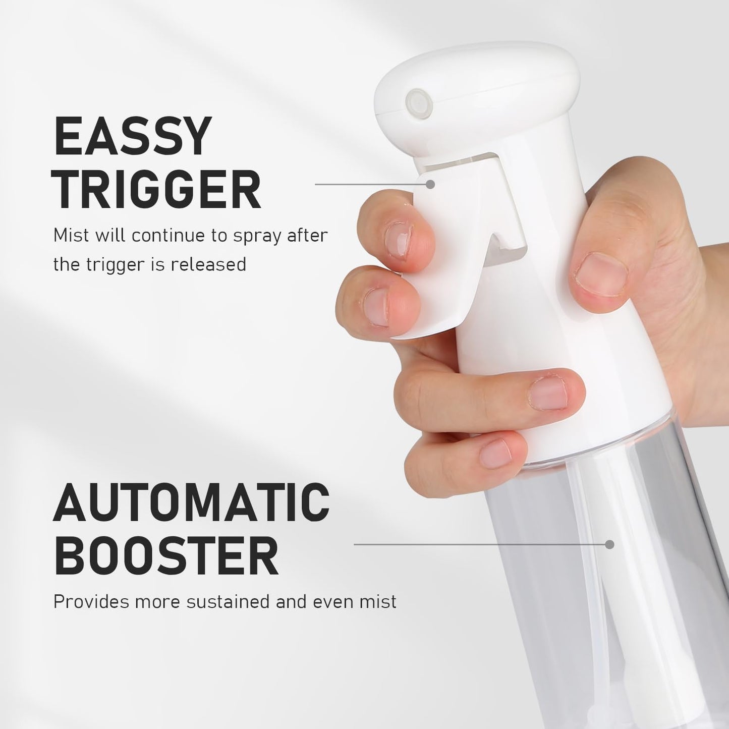 Spray Bottle For Hydrosols, Continuous Mister Empty Spray Bottle, Ultra Fine Mist Water Sprayer for Hairstyling, Cleaning, Plants, Pets, Barbers, Salons, Essential Oil Scents - Single- 6.8 OZ