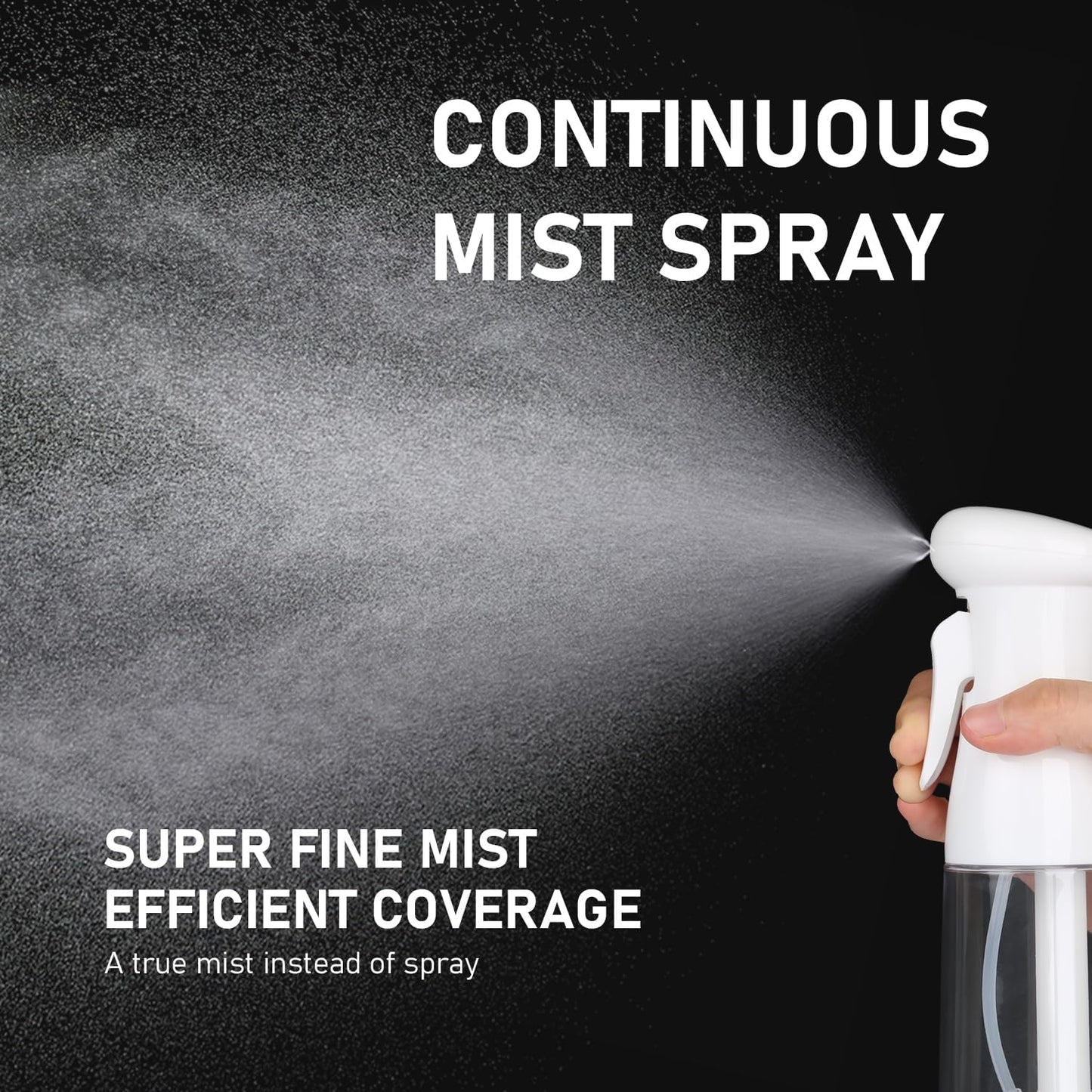 Spray Bottle For Hydrosols, Continuous Mister Empty Spray Bottle, Ultra Fine Mist Water Sprayer for Hairstyling, Cleaning, Plants, Pets, Barbers, Salons, Essential Oil Scents - Single- 6.8 OZ